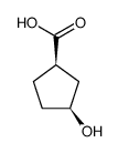 (1S,3S)-3-Hydroxycyclopentanecarboxylic acid Structure