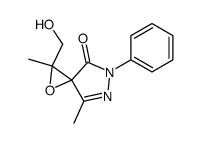 2-Hydroxymethyl-2,7-dimethyl-5-phenyl-1-oxa-5,6-diaza-spiro[2.4]hept-6-en-4-one结构式