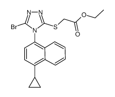 2-((5-溴-4-(4-环丙基萘-1-基)-4H-1,2,4-三唑-3-基)硫代乙酸乙酯结构式
