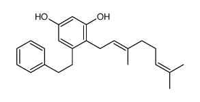 4-(3,7-dimethylocta-2,6-dienyl)-5-(2-phenylethyl)benzene-1,3-diol结构式