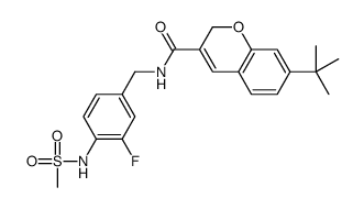 7-tert-butyl-N-[[3-fluoro-4-(methanesulfonamido)phenyl]methyl]-2H-chromene-3-carboxamide Structure