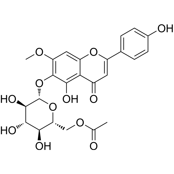 Ladanetin-6-O-β-(6′′-O-acetyl)glucoside结构式