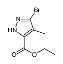3-溴-4-甲基-1H-吡唑-5-羧酸乙酯结构式