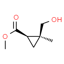 Cyclopropanecarboxylic acid, 2-(hydroxymethyl)-2-methyl-, methyl ester, trans- Structure