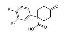 1-(3-溴-4-氟苯基)-4-氧代环己烷羧酸结构式