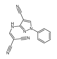 2-((4-氰基-1-苯基-1H-吡唑-3-基氨基)亚甲基)丙二腈结构式