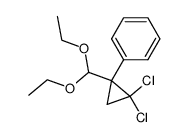 2,2-dichloro-1-phenylcyclopropanecarbaldehyde diethyl acetal Structure