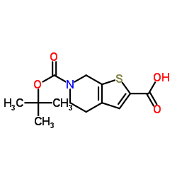 6-(叔丁氧基羰基)-4,5,6,7-四氢噻吩并[2,3-c]吡啶-2-羧酸结构式