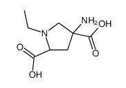 2,4-Pyrrolidinedicarboxylicacid,4-amino-1-ethyl-,(2R,4R)-(9CI) Structure