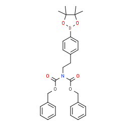 Benzyl ((benzyloxy)carbonyl)(4-(4,4,5,5-tetramethyl-1,3,2-dioxaborolan-2-yl)phenethyl)carbamate Structure