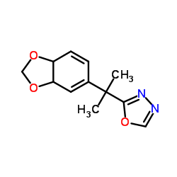 2-(2-(苯并[d][1,3]间二氧杂环戊烯-5-基)丙-2-基)-1,3,4-恶二唑结构式