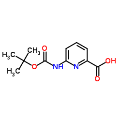 6-((叔丁氧羰基)氨基)吡啶-2-甲酸结构式