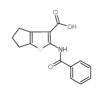 2-苯甲酰氨基-5,6-二氢-4H-环戊并[b]噻吩-3-羧酸结构式