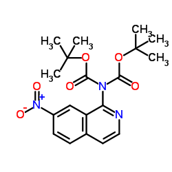 2-(7-Nitro-1-isoquinolinyl)imidodicarbonic acid 1,3-bis(1,1-dimethylethyl) ester Structure