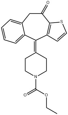 乙基4-(10-氧亚基-9,10-二氢-4H-苯并[4,5]环庚三烯并[1,2-b]噻吩-4-亚基)哌啶-1-甲酸基酯结构式
