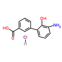 3'-amino-2'-hydroxy-[1,1'-biphenyl]-3-carboxylic acid hydrochloride structure