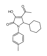 4-乙酰基-5-环己基-1,5-二氢-3-羟基-1-(4-甲基苯基)-2H-吡咯-2-酮结构式