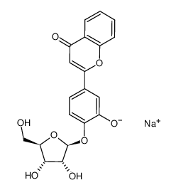3',4'-Dihydroxyflavone-4'-beta-D-ribofuranosidesodiumsalt Structure