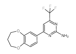 4-(3,4-二氢-2H-1,5-苯并二氧烷)-6-三氟甲基-2-氨基嘧啶结构式