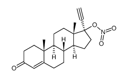 17α-ethynyl-17β-nitro-oxy-4-androsten-3-one结构式