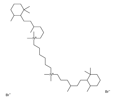 6-[dimethyl-[4-methyl-6-(2,2,6-trimethylcyclohexyl)hexyl]azaniumyl]hexyl-dimethyl-[4-methyl-6-(2,2,6-trimethylcyclohexyl)hexyl]azanium,dibromide Structure