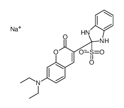 sodium 2-[7-(diethylamino)-2-oxo-2H-1-benzopyran-3-yl]-1H-benzimidazolesulphonate结构式