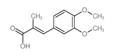 (E)-3-(3,4-dimethoxyphenyl)-2-methyl-prop-2-enoic acid结构式