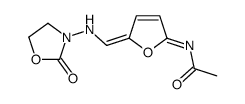 N-[5-[[(2-oxo-1,3-oxazolidin-3-yl)amino]methylidene]furan-2-ylidene]acetamide结构式