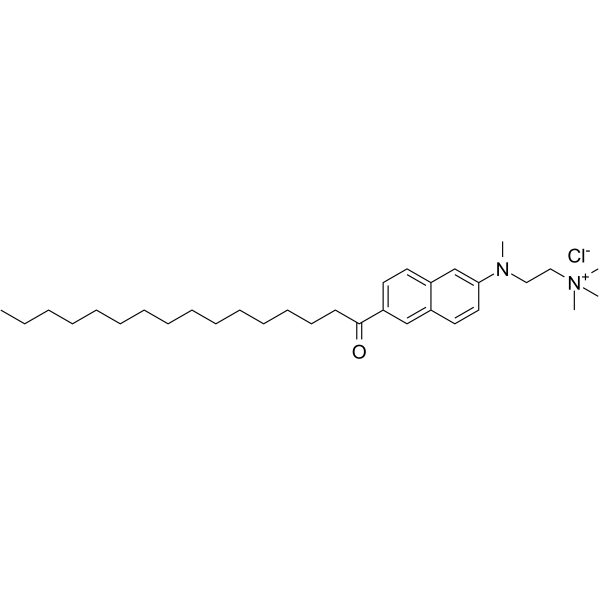 N,N,N-三甲基-2-[甲基[6-(1-氧代十六烷基)-2-萘基]氨基]-乙烷氯化铵结构式