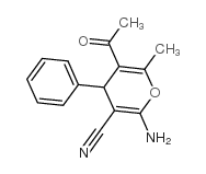 5-乙酰基-2-氨基-6-甲基-4-苯基-4H-吡喃-3-甲腈结构式