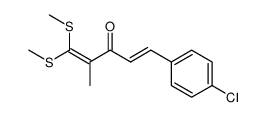(E)-5-(4-Chloro-phenyl)-2-methyl-1,1-bis-methylsulfanyl-penta-1,4-dien-3-one Structure