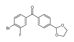 4-BROMO-4'-(1,3-DIOXOLAN-2-YL)-3-FLUOROBENZOPHENONE Structure