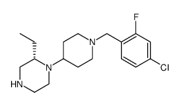 (2S)-1-[1-[(4-氯-2-氟苯基)甲基]-4-哌啶基]-2-乙基哌嗪结构式