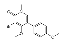 3-bromo-4-methoxy-5-(4-methoxyphenyl)-1-methylpyridin-2-one结构式