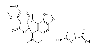 (3S)-6,7-dimethoxy-3-[(5R)-4-methoxy-6-methyl-7,8-dihydro-5H-[1,3]dioxolo[4,5-g]isoquinolin-5-yl]-3H-2-benzofuran-1-one,(2S)-5-oxopyrrolidine-2-carboxylic acid Structure