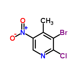 3-Bromo-2-chloro-4-methyl-5-nitropyridine structure