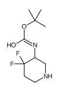 (4,4-二氟哌啶-3-基)氨基甲酸叔丁酯结构式