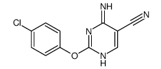 4-氨基-2-(4-氯苯氧基)嘧啶-5-甲腈结构式