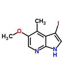 3-Iodo-5-Methoxy-4-Methyl-7-azaindole结构式