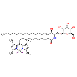 N-[11-(二吡咯亚甲基二氟硼酸)十一烷酰基] -D-葡萄糖基-β1-1'-D-赤型鞘氨醇结构式