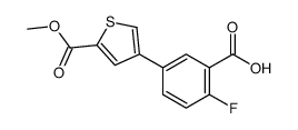 2-fluoro-5-(5-methoxycarbonylthiophen-3-yl)benzoic acid Structure