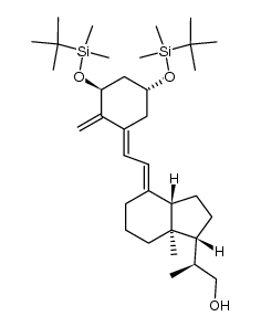 (1Α,3Β,5E,7E)-20-羟甲基-9,10-开环胆甾-1,3,-双叔丁基二甲基硅氧基-5,7结构式