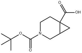 3-(叔丁氧基羰基)-3-氮杂双环[4.1.0]庚烷-6-羧酸结构式