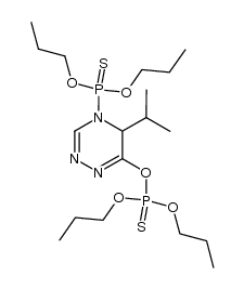 O-(4-(dipropoxyphosphorothioyl)-5-isopropyl-4,5-dihydro-1,2,4-triazin-6-yl) O,O-dipropyl phosphorothioate结构式