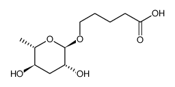 5-(((2R,3R,5R,6S)-3,5-dihydroxy-6-methyltetrahydro-2H-pyran-2-yl)oxy)pentanoic acid结构式