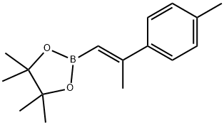 4,4,5,5-四甲基-2-(2-(对甲苯基)丙-1-烯-1-基)-1,3,2-二氧杂硼烷结构式