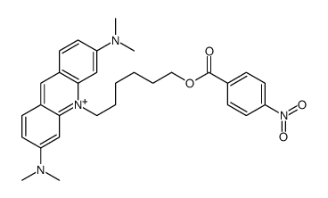 3,6-bis(dimethylamino)-10-(6-(4-nitrobenzoyloxy)hexyl)acridinium结构式