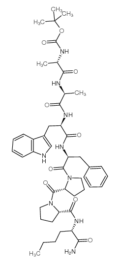 Boc-Ala-Ala-D-Trp-Phe-D-Pro-Pro-NleNH2 Structure