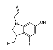 4-iodo-3-(iodomethyl)-1-prop-2-enyl-2,3-dihydroindol-6-ol Structure