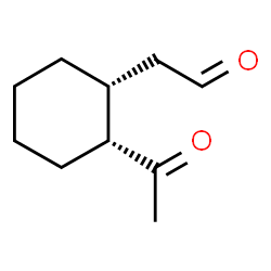 Cyclohexaneacetaldehyde-formyl-d, 2-acetyl-, cis- (9CI) Structure
